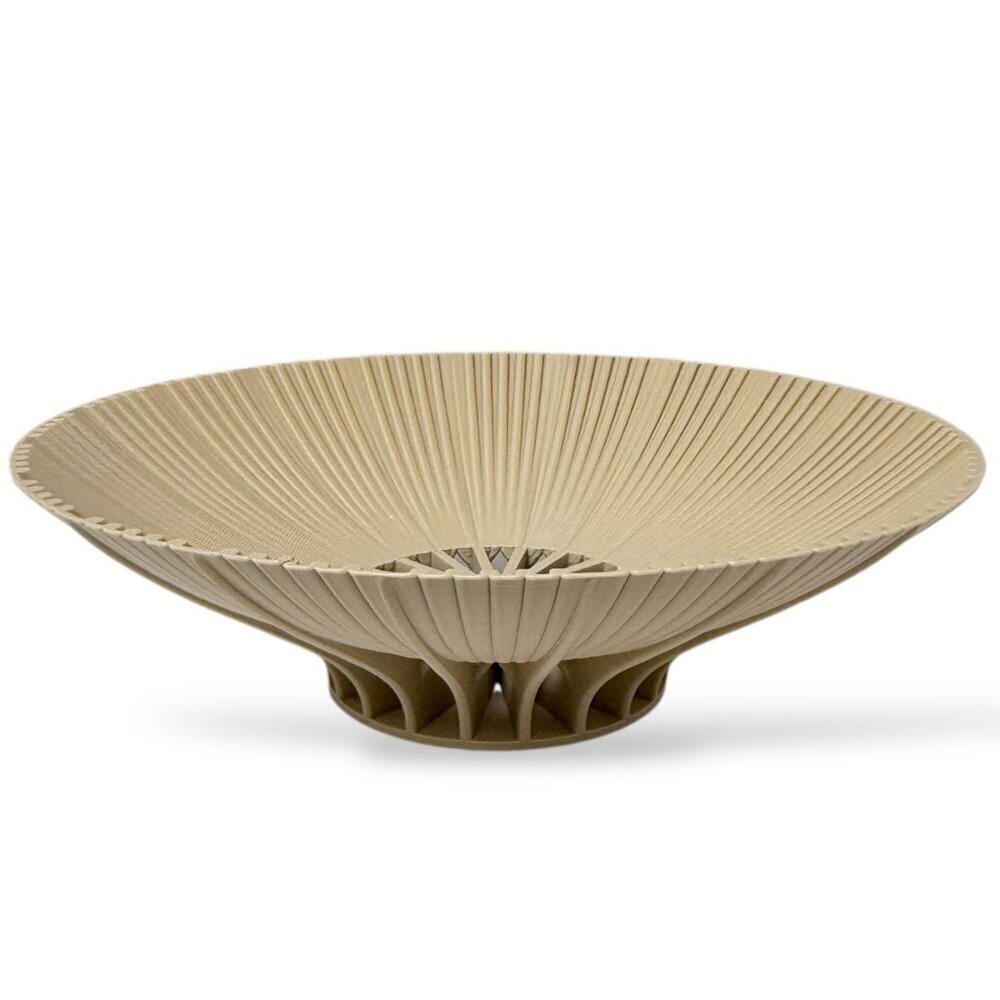 CYRK. DESIGN Radiant Fruit Bowl Beige Tan 10.75" Modern Art Home Decor